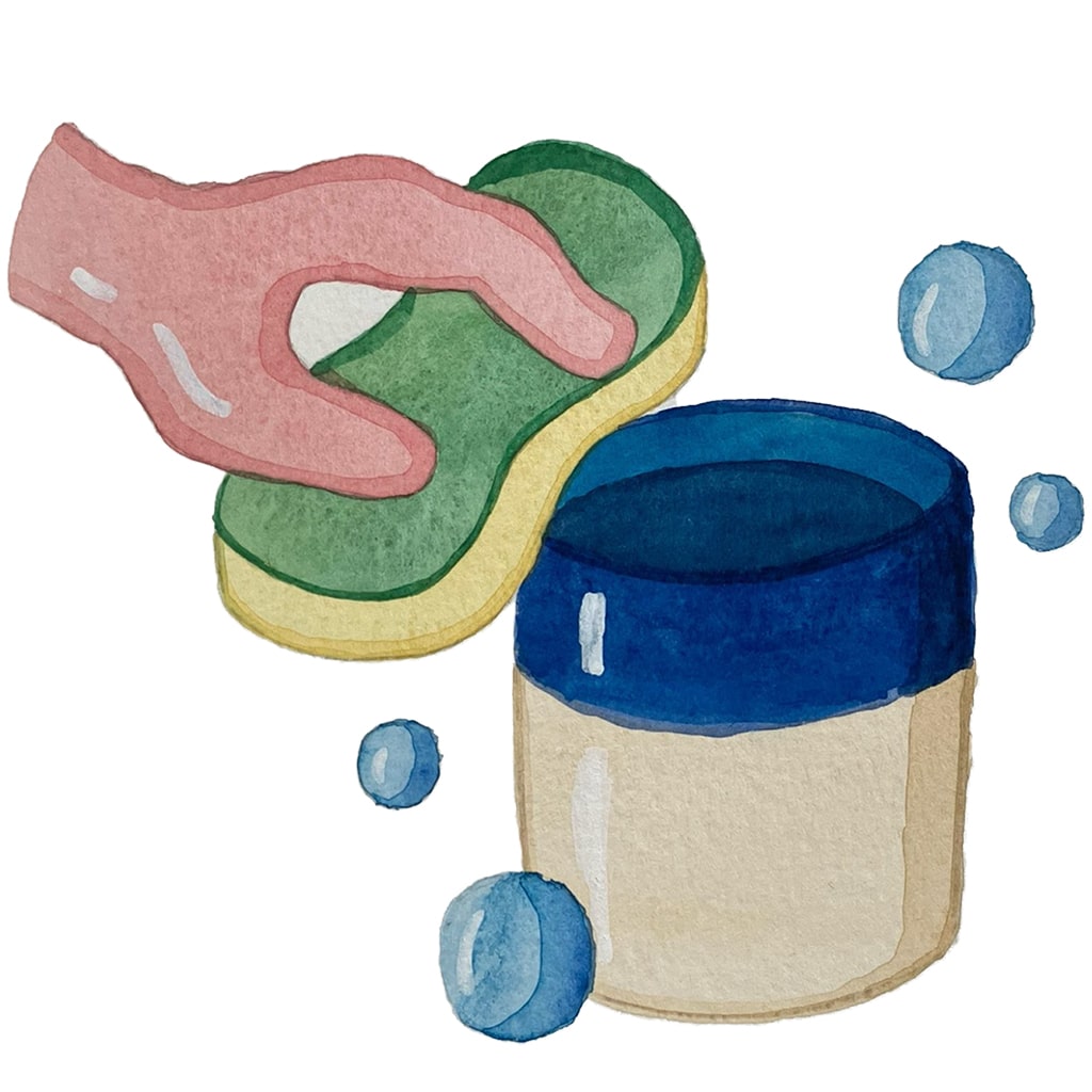 Illustration aquarelle – Geste autour d’une bougie artisanale Maison Nimbe